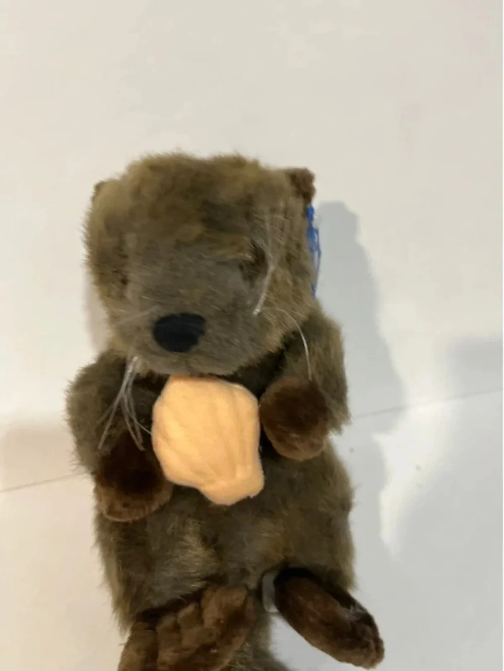 Sea World Sea Otter Holding Clam Brown Plush Stuffed Animal Soft